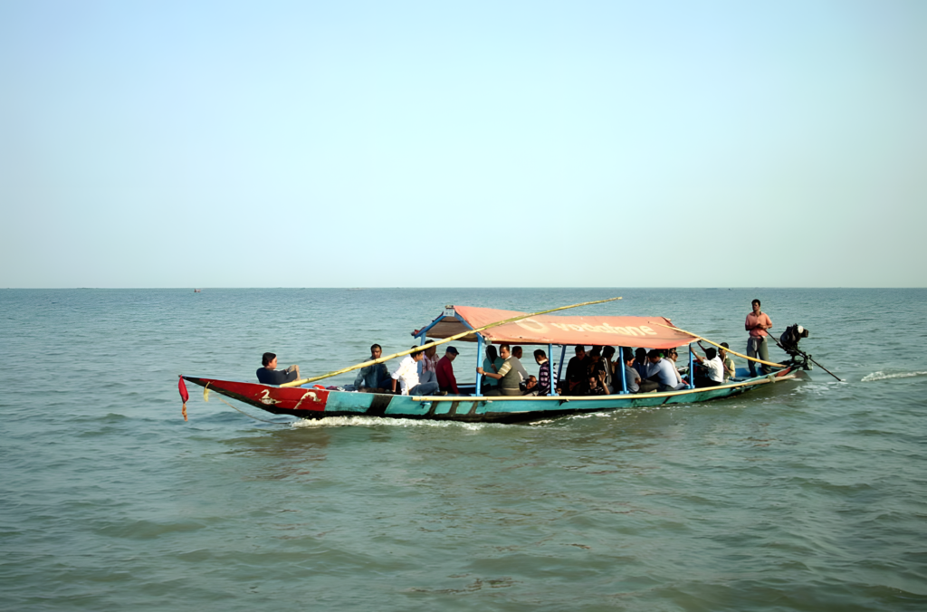 Tourist boat ride in Chilika Lake, Odisha