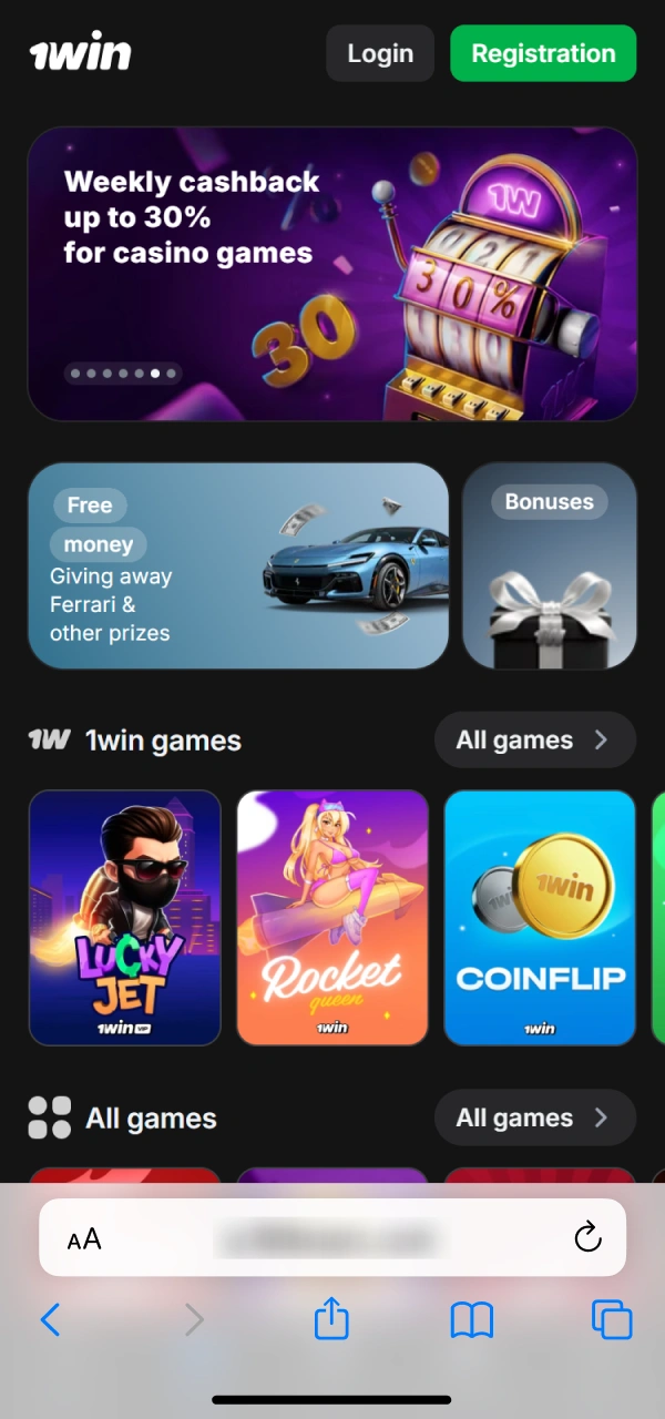 Use Safari to find the official Aviator App iOS mobile site.